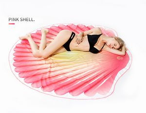 63 x 63 inch Pink Shell Shape Custom Shape Towel Soft Microfiber Beach Towels - One Side Printing