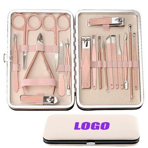 18 In 1 Manicure Sets With Beige Case