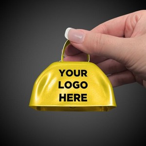 3" Pad Printed Yellow Metal Cowbell