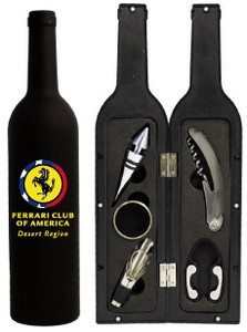 5 Piece Wine Tool Set In Bottle Shape Black Case