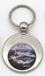 High Quality Zinc Alloy Keychain w/full Color Dome