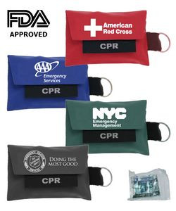 Union Printed - CPR Shield Pouch with Attached Key-Chain 1-Color Logo