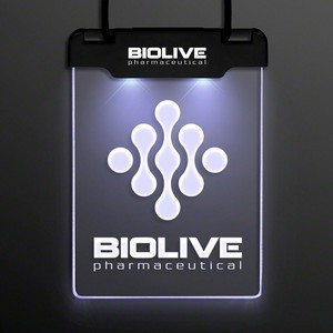 White Space Glow Light Badge Necklace