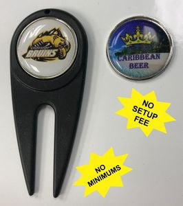 Golf Divot Toll with Magnetic Ball Marker