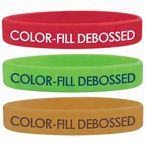 Debossed Color Fill Silicone Wristband