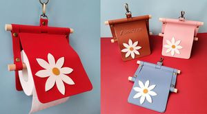 Picnic Paper Towel Holder Wood and Leather Toilet Paper Holder Hanging Toilet Paper Holder
