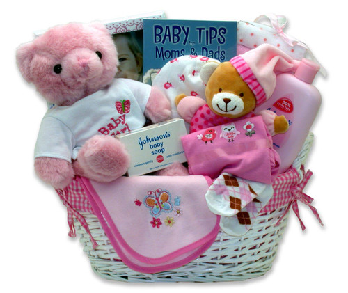 My Sweet Newborn Baby Girl of Mine Pink Baby Basket | Baby Gift Baskets