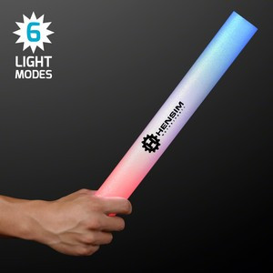 Imprinted 16" Red/White/Blue LED Foam Cheer Stick - Domestic Print