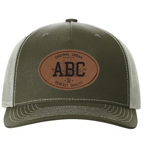 Richardson 112FP 5-Panel Snapback Trucker Hat w/Leatherette Adhesive Patches or Embroidery