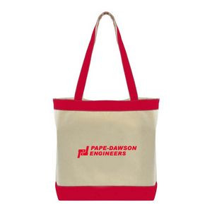 Cotton Canvas Tote Bag with Contrasting Handles/Gusset