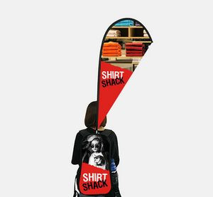 Backpack Flag with Printed Bag Single Sided