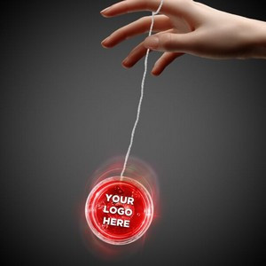 2" Digi-Printed Light-Up Red & Clear Yo-Yo w/Red LED