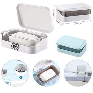 Removable Drainer Plastic Rectangular Soap Box with Lid