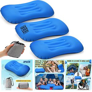 3 Pcs Inflatable Camping Travel Ultralight Lightweight Portable Backpacking Pillow