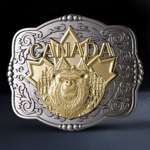 2 " x 3 " Belt Buckle with Two Tone Finish