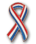 "Patriotic Ribbon" Stock Cutout Pin
