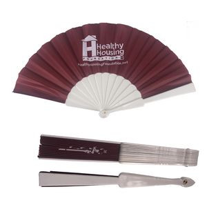 23 CM Plastic Fabric Folding Fan
