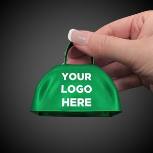 3" Pad Printed Green Metal Cowbell