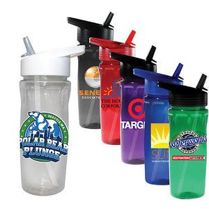 18 oz. Poly-Saver PET Bottle with Straw Cap, Full Color Digital