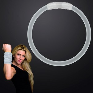 8 inch WHITE Glow Bracelets - BLANK