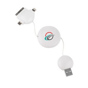 30" Trio Universal Smart Phone USB Cell Phone Charger w/ Retractable Cord