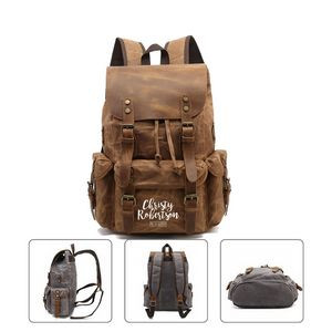 Outdoor Waxed Canvas Rucksack Backpack