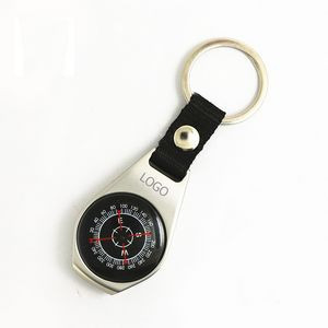 4" Shockproof Military Survival Gear Magnetic Compass Key Ring Keychain