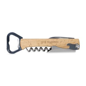 4" 1 Wine & Bottle Opener - Wood
