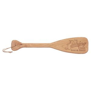 Wood boat paddle with leather string 18" x 4"