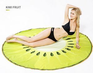 63 x 63 inch Kiwi Fruit Shape Custom Shape Towel Soft Microfiber Beach Towels - One Side Printing
