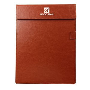A4 PU Leather Magnetic Clipboard W/Pen Holder