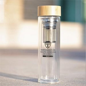 Glass Tea Bottle With Bamboo Lid 15 Oz