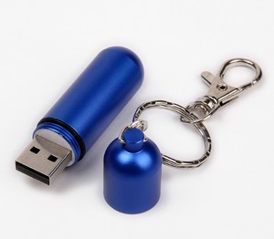 256 MB Pill USB Flash Drive W/ Keyring