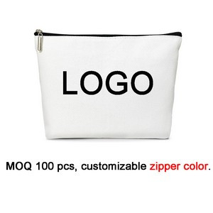 Custom Portable Canvas Blank Cosmetic Makeup Bag w/Zipper Closure 10''x7''