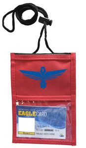 Red Classic Printed Event Pouch w/Top Zipper & Adjustable Cord