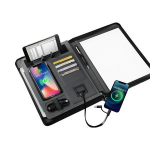 Tech Portfolio with Power Bank and Wireless Charger (LED light up LOGO)