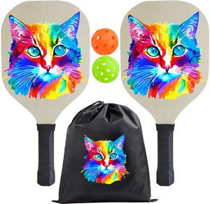 Wood Pickleball Set With 2 Balls