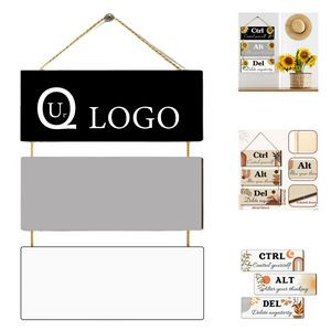 Wooden Three Tiered Message Hanging Sign