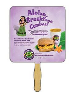 Square Sandwiched Hand Fan (2 Side/ Four Color Process Imprint)