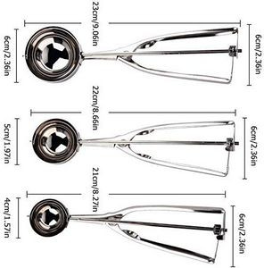 Ice Cream Scooper with Trigger Release for Melon Baller , Stainless Steel Cookie Scoops
