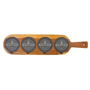 Acacia Wood/Slate Serving Board - 18-1/2" X 4-1/4"