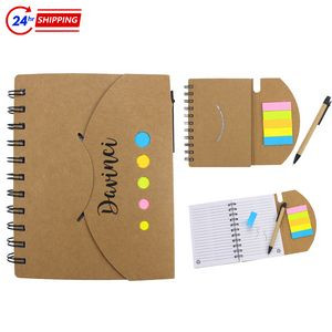 Eco-friendly Button Pen Divided Composition Notebook
