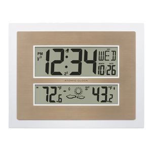 Atomic Digital Wall Clock - White Champagne