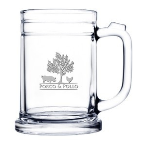 16 Oz. Glass Beer Mug (Deep Etch)