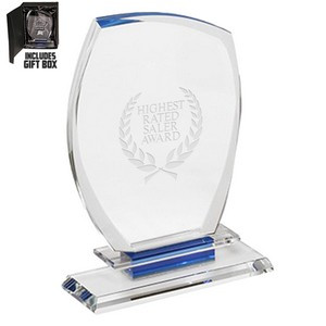 Round Facet Crystal on Clear Pedestal Base Award