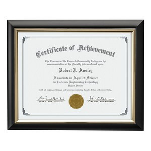 Black, Gold / 8.5" x 11" - Trent Certificate Frame