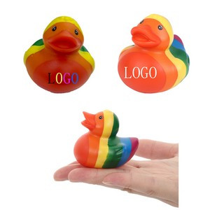 2" Custom Rainbow Rubber Shower Duck Pride Toy