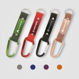 Strap Happy Keychain - Laser Engraved Key Tag with Carabiner & Mesh Strap