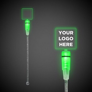 9" Green Square Light-Up Cocktail Stirrer