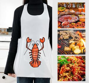 15.6" X 30.7" Disposable Plastic Apron Seafood Bibs